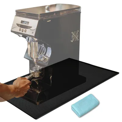 Silikon-Abtropfmatte für Kaffeemaschine, 47,5x29,5 cm, schwarz