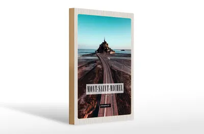 Produktbild von Holzschild Reise 20x30cm Mont-Saint-Michel France Reiseziel