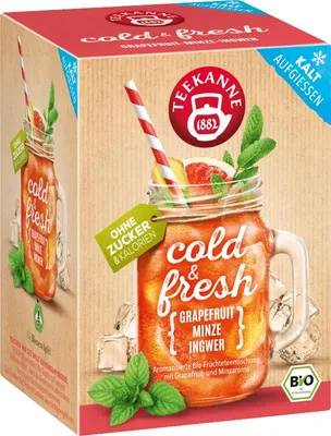 Produktbild von Teekanne cold & fresh Grapefruit-Minze-Ingwer 15x2,75g