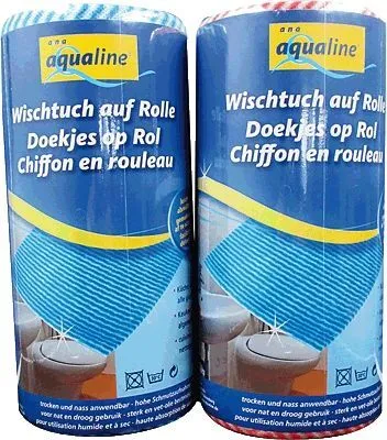 Produktbild von Aqualine - Aqualine Reinigungstücher auf Rolle ft 20 x 40 cm, farblich sortiert, Rolle mit 50 Stück
