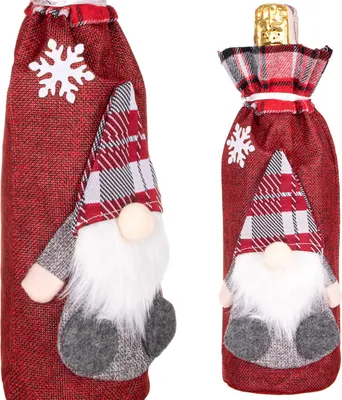 Produktbild von Weihnachten Flaschenüberzug Flaschendeko Tischdeko Weinschfalsche Hülle Geschenk