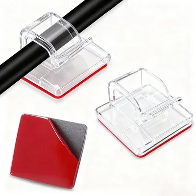 Produktbild von Famanu Kabelclips Set 110 Stück - Transparent, selbstklebend