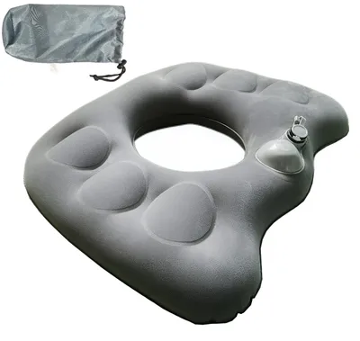 Produktbild von Aufblasbares Sitzkissen, Sitzring zur Linderung von Steißbeinschmerzen, postoperativer Sitzring, bei Hämorrhoiden, Steißbeinschmerzen, Rollstühle (grau)