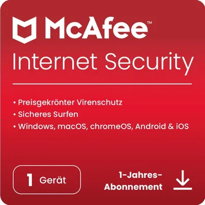 Immagine prodotto di McAfee Internet Security / 1 dispositivo / 1 anno / (licenza via e-mail)