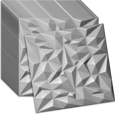 Produktbild von Verdico | 3D Wandpaneele Polystyrol - Grau - 50x50 Cm - 24 Stück - Deckenpaneele - 6 m2