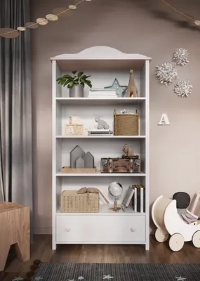 Produktbild von MINIO go for it, Bücherregal "LUNA", 85cm, Weiß/Rosa Farbe