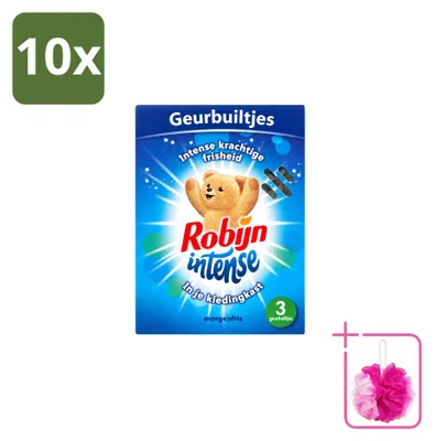 Immagine prodotto di 10 sacchetti profumati Robijn Intense, fragranza Freschezza, confezione risparmio, 10 pezzi