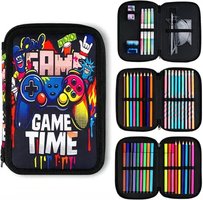 Obrázok produktu pre Peračník 45-dielny, 3 priehradky, gamecontroller graffitidesign, do školy