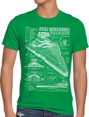 Produktbild von A.N.T. Sternenzerstörer Herren T-Shirt blaupause raumschiff