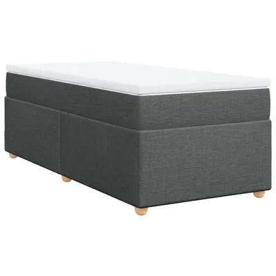 Immagine prodotto di vidaXL Letto a molle con materasso grigio scuro 90x200 cm in tessuto