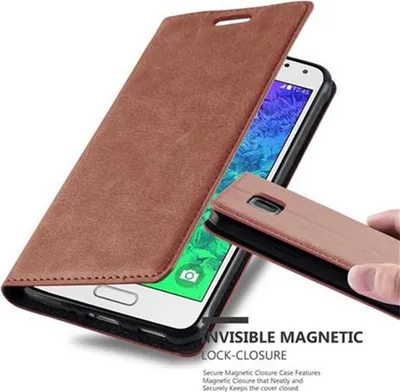 Obrázok produktu pre Cadorabo puzdro pre Samsung Galaxy ALPHA ochranné puzdro v hnedej farbe puzdro na mobilný telefón kryt magnetické zatváranie
