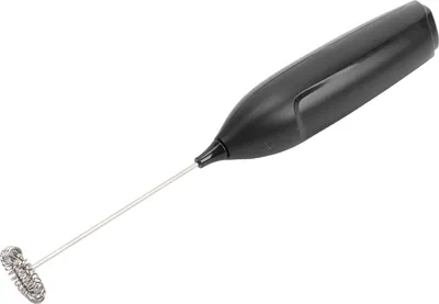 Produktbild von Leistungsstarker Milchaufschäumer, handgehaltener elektrischer Schaumbereiter, Getränkemixer für Kaffee, Latte Macchiato, Cappuccino, Schwarz, batteri