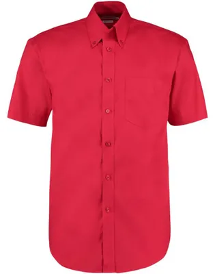 Produktbild von Kustom Kit Corporate Oxford Herren Hemd, Kurzarm FK410 (18,5 Zoll) (Rot)