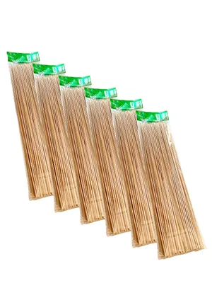 Image de PINI 600 pcs. Brochettes à griller Brochettes à chachlik Brochettes en bois Brochettes en bambou 30 cm