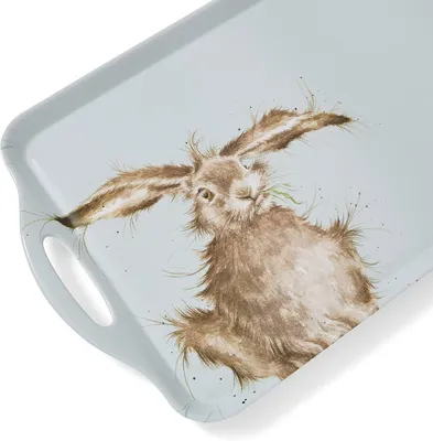 Produktbild von Großes Tablett mit Griff (Hase) aus Melamin