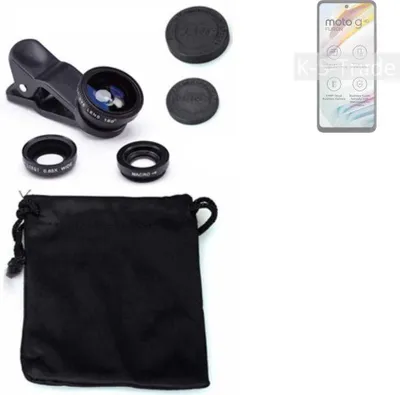Produktbild von K-S-Trade Smartphone Kamera Linsen Set Kompatibel mit Motorola Moto G40 Fusion 3in1 Clip-On Kamera Adapter Macro Weitwinkel FishEye Fischauge Objektiv