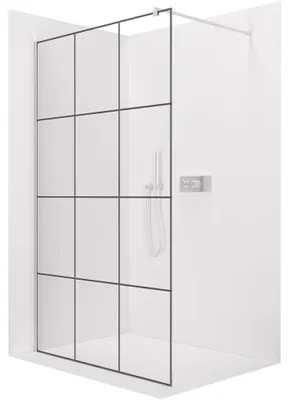 Image de Paroi de douche walk-in Onyx Round, gauche/droite - 8 mm - profilé rond - chrome, verre trempé - 120x200 cm