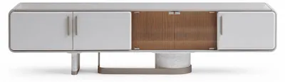 Obrázek produktu pro Bílý, nízký televizní stolek, moderní design, nízká komoda