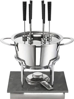 Produktbild von Schulte-Ufer Fondue Gala, mit Pastenbrenner, Rechaud & Gabeln, Fleischfondue, Edelstahl, Ø 18 cm, 2.2 L, 69093-18