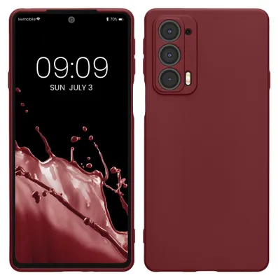 Produktbild von kwmobile Handyhülle für Motorola Edge 20 Hülle - TPU Case - Kabelloses Laden - Schutzhülle Cover in Bordeaux Violett