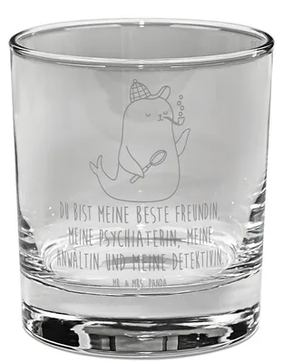Produktbild von Mr. & Mrs. Panda Glas Robbe Sherlock - Transparent - Geschenk, Tumbler, Gute Laune, gravur, für Gin, Cocktailglas