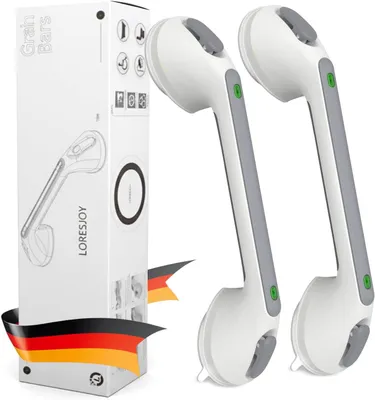 Produktbild von Haltegriff für Senioren 41 cm, 2 Stück, mit Saugnäpfen, für Badezimmer