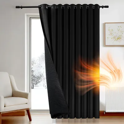 Verdunkelungsvorhang 300×220 cm, Schwarz, 1 Paneel, Polyester