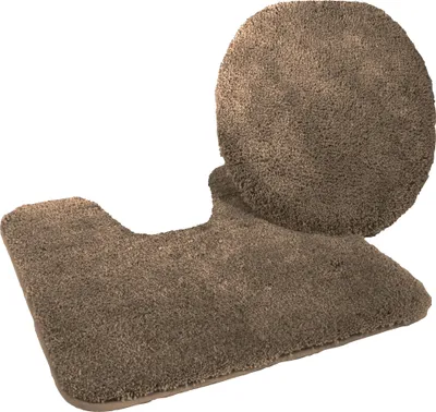 Produktbild von Kinzler hochwertiges Mikrofaser Bademattenset 2-teilig, Deckelbezug 47x50 cm + Vorleger 50x55 cm für Stand-WC, braun; J-10052/52