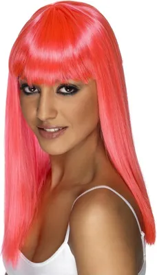 Produktbild von Smiffys - "Glamourama" Perücke für Damen SM513 (Einheitsgröße) (Neon-Pink)