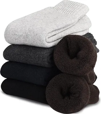 Produktbild von 5 Paar Thermosocken Herren, Winter Warme Socken mit Dicke Frotteesohle, Größe 36-44