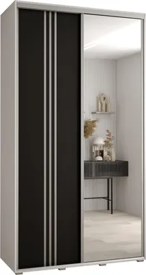 Produktbild von MEBLE KRYSPOL Davos 7 Schrank, zwei Türen - 235,2x140x60 cm - Weiß Schwarz Silber