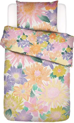 Produktbild von Essenza & Co. Bio Baumwoll-Bettwäsche-Garnitur Flower fling Farbe Bright white Größe 140x200+70x90