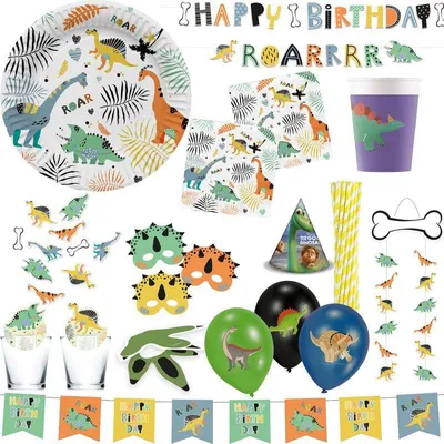 Produktbild von Dinosaurier Party Deko Set Dino Kindergeburtstag Geburtstag Dekoration