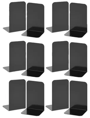 Immagine prodotto di Set di 12 fermalibri in metallo nero per un supporto robusto