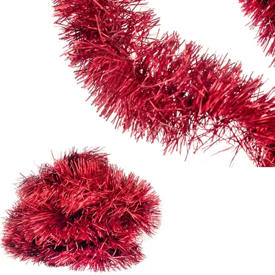 Immagine prodotto di Catena Per Albero Di Natale Rosso Metallizzato 2 Metri Di Spessore Per Albero Di Natale