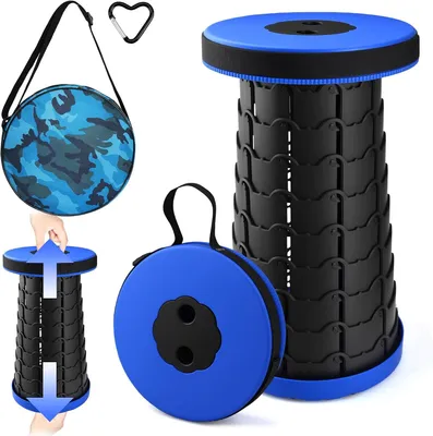 Produktbild von Dreibeinhocker Klapphocker, Teleskophocker, tragbarer Stuhl, Klapphocker, leichter Campinghocker, faltbarer Campinghocker ausgestattet, tragbarer Klap