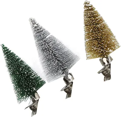 Image de 3Pcs Clip de décoration de sapin de Noël Pin exquis avec clip pour décoration de Noël