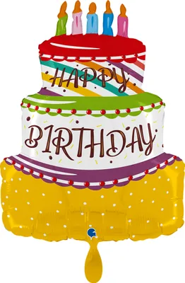 Produktbild von Folienballon Happy Birthday Cake 44 x 55cm