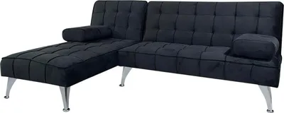 Produktbild von Ecksofa Miranda mit Bettfunktion Velvet Schwarz
