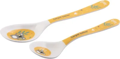 Produktbild von Canpol Babies Melamin Lffel-Set in Gelb mit Exotischen Tieren, 2-teilig