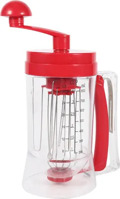 Produktbild von 1 Stück tragbarer, manuell betriebener Pfannkuchenmixer und -spender, Eierquirl und Mixer für Cupcakes