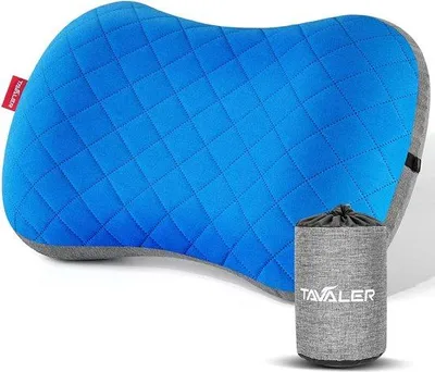 Productafbeelding van Opblaasbaar campingkussen, ultralicht, geschikt voor buitenactiviteiten, campinghoofdkussen, opblaasbaar met afneembare kussensloop, ergonomisch reiskussen, opblaasbaar