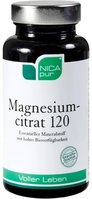 Image de NICApur Citrate de magnésium 120 gélules pour les muscles, les nerfs et l'équilibre électrolytique, 60 gélules
