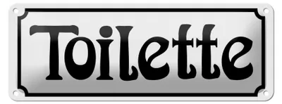 Produktbild von Blechschild Hinweis 27x10cm Toilette weißes Schild