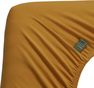 Produktbild von Beddinghouse Dutch Design Baumwoll-Spannbettlaken Organic Elasthan Farbe Ocker Größe 200 x 200/220 cm Steghöhe: 40 cm