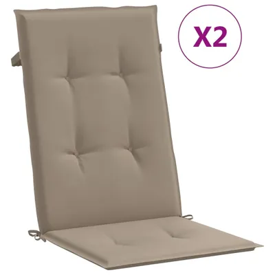 Obrázek produktu pro Podušky na židli vysoké opěradlo 2 ks taupe 120x50x3 cm textil