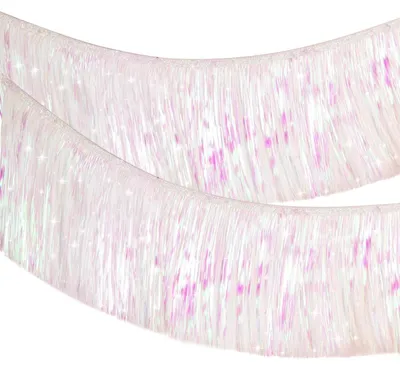 Produktbild von Fransengirlande Weiß Holografisch Glitzernd 2m 20cm
