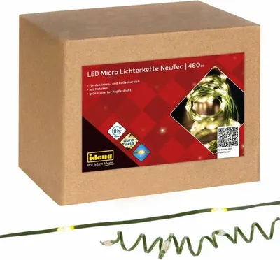 Produktbild von Idena Lichterkette 480 Micro LED warmweiß 8h Timer 52,9m