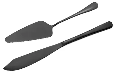 Tortenmesser und -heber Set, Edelstahl, 28 cm, schwarz