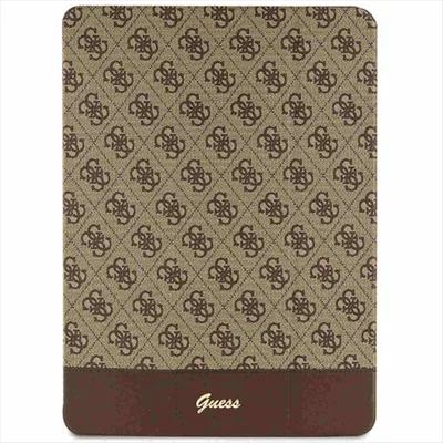 Productafbeelding van Guess Gufcp12Ps4Sgw hoesje voor iPad Pro 12.9 - Bruin, met gestreept patroon over het hele oppervlak